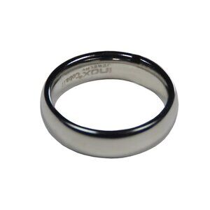 Inox Men's Stainless Steel Polished Band Ring, Size 10